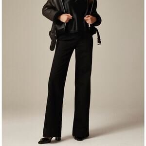 J.Crew Denim Trouser in 1996 Semi-Stretch WMNS Size 31 Black High Waist Wide-Leg